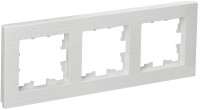 Рамка 3 местная, Белый Рифленый, Brite IEK BR-M32-51-K01