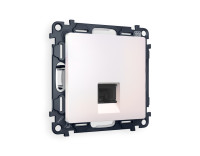 Розетка комп. с шторками RJ45 Cat. 6, Жемчуг, ALFA Quant Ambrella Volt MA212010