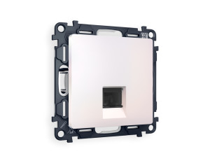 Розетка комп. с шторками RJ45 Cat. 6, Жемчуг, ALFA Quant Ambrella Volt MA212010
