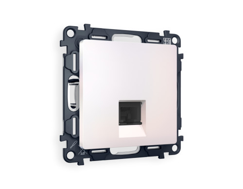 Розетка комп. с шторками RJ45 Cat. 6, Жемчуг, ALFA Quant Ambrella Volt MA212010