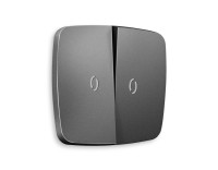 Лицевая панель выключателя 2 кл. с подсв., Антрацит серый, OMEGA Quant Ambrella Volt OP6540