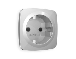 Лицевая панель розетки с З/К с шторками, Серебро глянец, OMEGA Quant Ambrella Volt OP4070