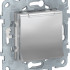 Розетка с З/К с шторками с крышкой, Алюминий, Unica New Schneider NU503730TA