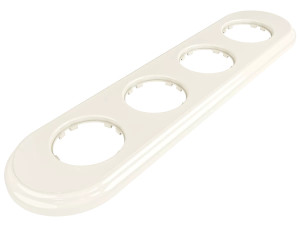 Рамка 4 местная пластик (внутренний монт.), овал, Слон. кость, Лахта ТМ МезонинЪ GE35704-02