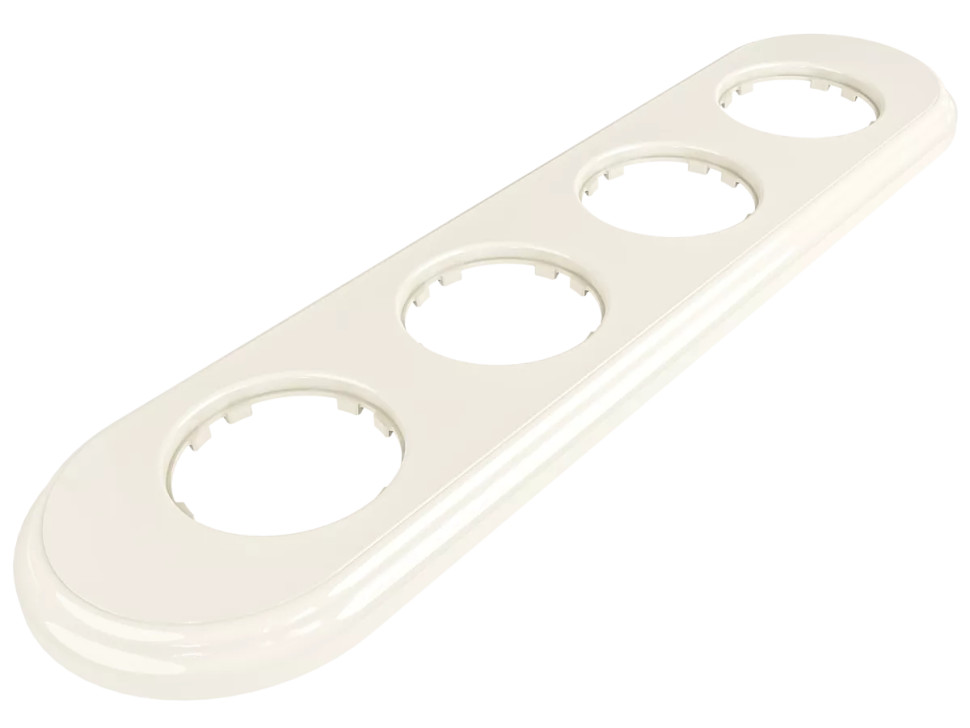Рамка 4 местная пластик (внутренний монт.), овал, Слон. кость, Лахта ТМ МезонинЪ GE35704-02 Рамка 4 местная пластик (внутренний монт.), овал, Слон. кость, Лахта ТМ МезонинЪ GE35704-02