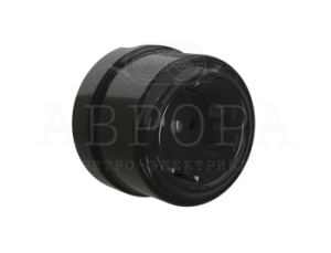 Ретро розетка фарфоровая с 3/К, Черный, ТМ МезонинЪ Аврора GE70302-05