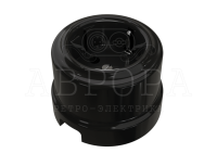 Ретро розетка фарфоровая с 3/К, Черный, ТМ МезонинЪ Аврора GE70302-05