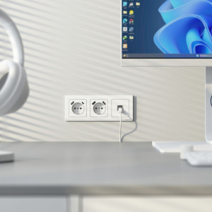 Розетка с З/К и USB зарядкой, тип А+С, Белый, Werkel W1171761
