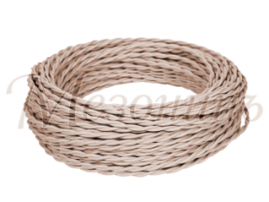 Ретро кабель витой 3x2,5 Бежевый, ТМ МезонинЪ GE70114-15 (1 метр)