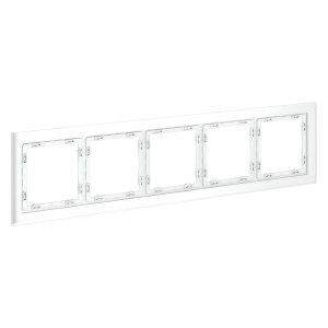 Рамка 5 местная, стекло, Белый матовый, Voltum S70 VLS110502