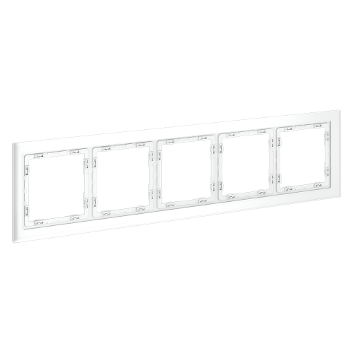Рамка 5 местная, стекло, Белый матовый, Voltum S70 VLS110502