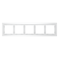 Рамка 5 местная, стекло, Белый матовый, Voltum S70 VLS110502