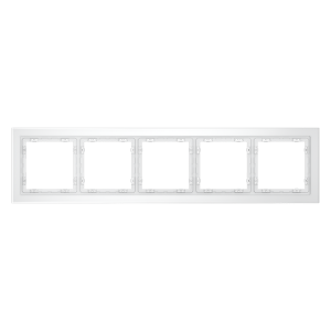 Рамка 5 местная, стекло, Белый матовый, Voltum S70 VLS110502