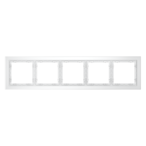 Рамка 5 местная, стекло, Белый матовый, Voltum S70 VLS110502