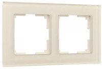 Рамка 2 местная стекло, Молочный, Favorit Werkel W0021141