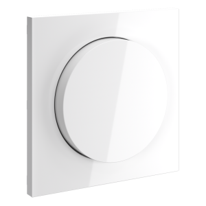 Лицевая панель для диммера поворотно-нажимного, Белый глянцевый, Voltum S70 VLS002001