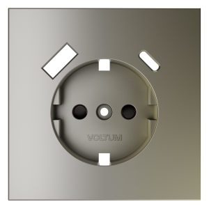Лицевая панель для розетки с З/К и шторками, с USB A+A, Шелк, S70 Voltum VLS000904