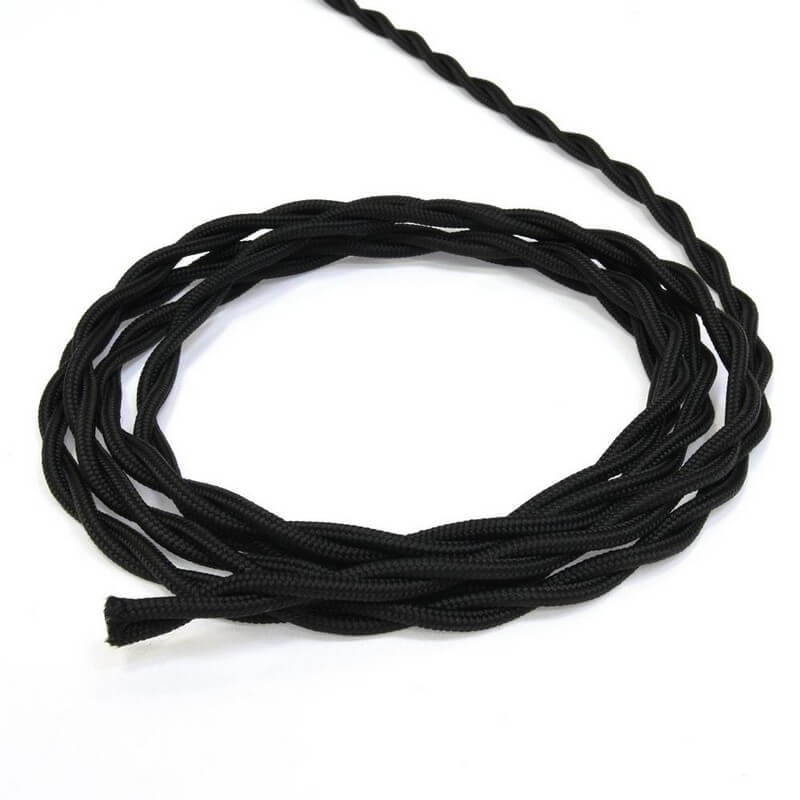 Ретро кабель витой UTP 5е (интернет) Черный винтаж Lindas 60250 (1 метр)