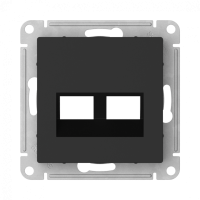 Лицевая панель для розетки компьютерной 2-ой RJ45 Keystone, Карбон, AtlasDesign SE ATN001090
