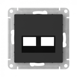 Лицевая панель для розетки компьютерной 2-ой RJ45 Keystone, Карбон, AtlasDesign SE ATN001090