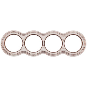 Рамка 4 местная деревянная на бревно D200 мм, восьмерка, Дуб выбеленный/Корич. патина, Salvador НО34ВДК200