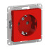 Розетка с З/К с шторками, Красный, AtlasDesign SE ATN002045