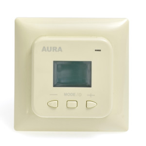 Терморегулятор теплого пола двухзонный электронный, Кремовый, AURA LTC 440