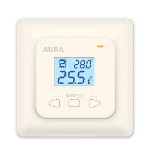 Терморегулятор теплого пола двухзонный электронный, кремовый, AURA LTC 440