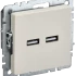 Розетка USB для зарядки, тип А+А 3,1А, Бежевый, Brite IEK BR-U21-D31-K10