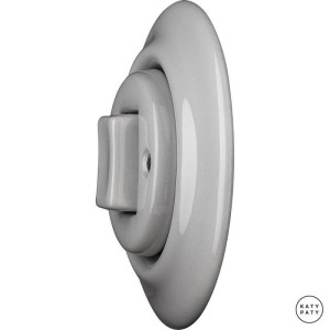 Выключатель кнопочный 1 кл. перекрестный, бетон глянцевый, Katy Paty CAGW7