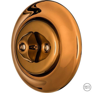 Выключатель поворотный 1 кл. перекрестный, медный глянцевый, Katy Paty OPCUNG7