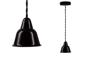 Светильник Кампана, керамика/бук, 1 плафон, черный/черный, Bironi BS1-11-0303/73/119