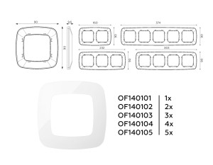 Рамка 4 местная пластик, Белый глянец, OMEGA Ecta Ambrella Volt OF140104