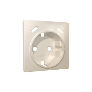 Лицевая панель розетки с З/К и USB зарядкой C+С со шторками, Бежевый глянец, ALFA Quant Ambrella Volt AP3105