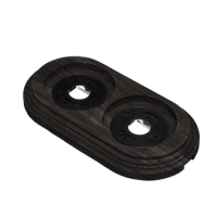 Рамка 2 местная дерево для декоративной трубы, Угольно - черный, Bironi BF1-620-119/T