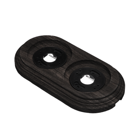 Рамка 2 местная дерево для декоративной трубы, Угольно - черный, Bironi BF1-620-119/T