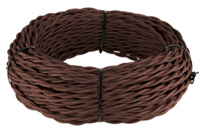 Ретро кабель витой 3x1,5 коричневый (50м) Werkel a039932 (W6453514)