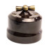 Выключатель керамический поворотный на 4 положения, цв. коричневый с бронзовой ручкой, EDISEL Verona KVBSw2-K03