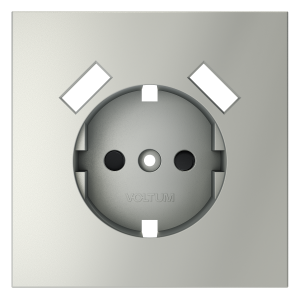 Лицевая панель для розетки с З/К и шторками, с USB A+A, Сталь, S70 Voltum VLS000905