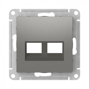 Лицевая панель для розетки компьютерной 2-ой RJ45 Keystone, Сталь, AtlasDesign SE ATN000990