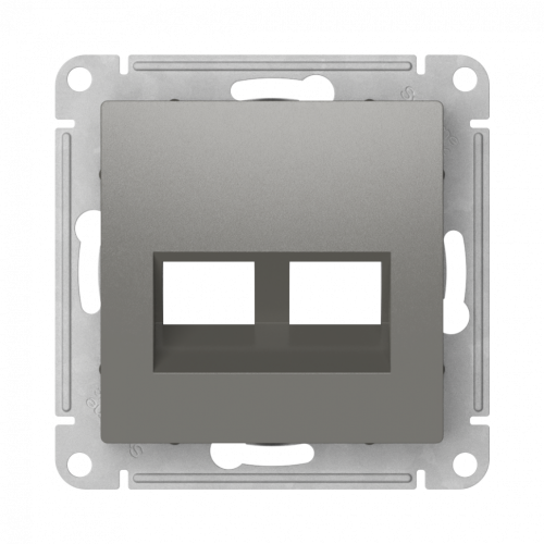 Лицевая панель для розетки компьютерной 2-ой RJ45 Keystone, Сталь, AtlasDesign SE ATN000990