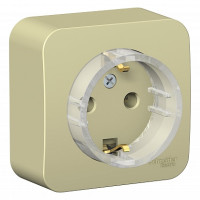 Розетка 1 местная (компакт) с З/К без шторок 16А 250В, Бежевый, Blanca SE BLNRA110117