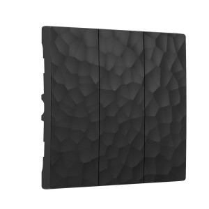 Лицевая панель выключателя 3 кл., Hammer Черный, Werkel W1239008