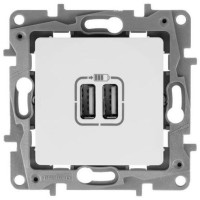 Розетка USB для зарядки, белый, Etika Legrand 672294