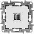 Розетка USB для зарядки, белый, Etika Legrand 672294