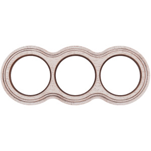 Рамка 3 местная деревянная на бревно D200 мм, восьмерка, Дуб выбеленный/Корич. патина, Salvador НО33ВДК200