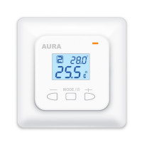 Терморегулятор теплого пола двухзонный электронный, белый, AURA LTC 440