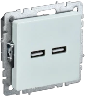 Розетка USB для зарядки, тип А+А 3,1А, Жемчуг, Brite IEK BR-U21-D31-K36