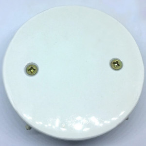 Распаечная коробка D80 с круглой крышкой, подложка береза, Слон. кость, ЦИОН РКК-СК1