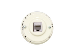 Розетка комп. RJ45 cat.6, керамика, Восток, серебристая фурнитура, Leanza РК6ОС